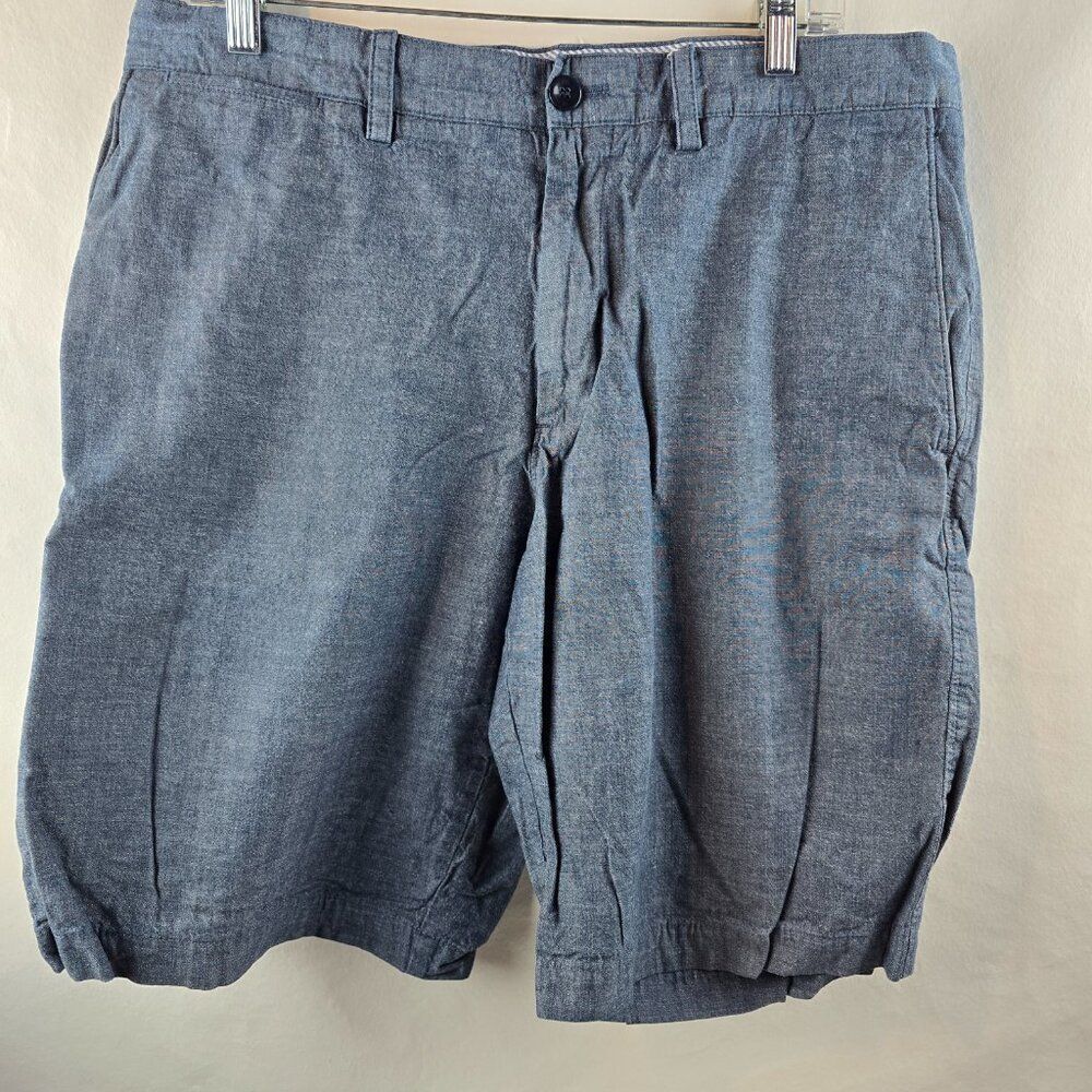 Banana Republic Shorts Men 35 Blue Chino Khaki Lightweight Casual Preppy Classic